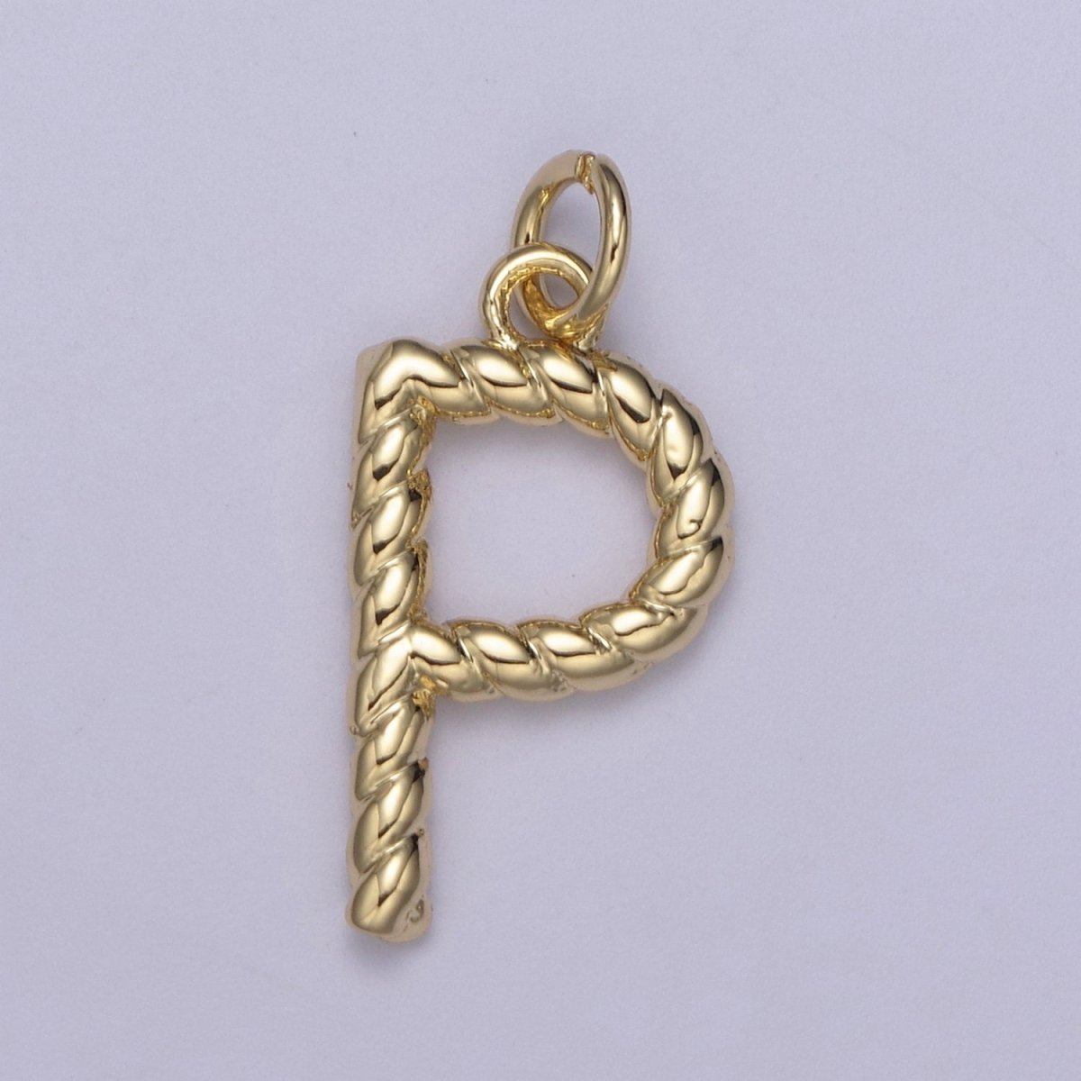 Dainty 14k Gold Filled Tiny Twisted Initial, Letter Alphabet Rope charms Mini Gold Pendant Charm for Personalized Necklace Bracelet Earring Add on M-107-M-133 - DLUXCA