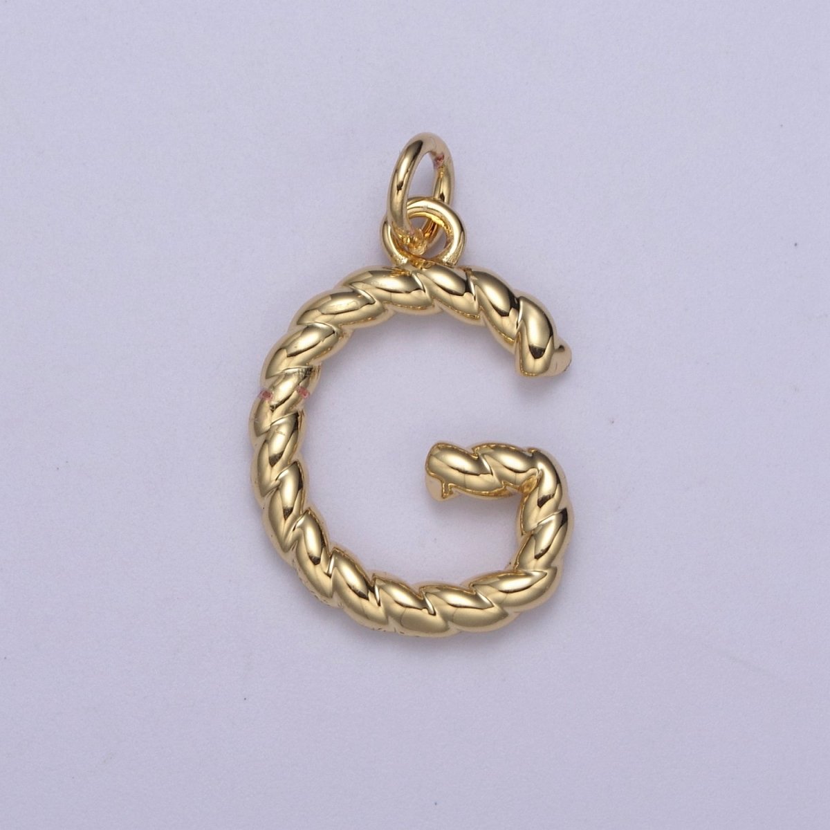 Dainty 14k Gold Filled Tiny Twisted Initial, Letter Alphabet Rope charms Mini Gold Pendant Charm for Personalized Necklace Bracelet Earring Add on M-107-M-133 - DLUXCA