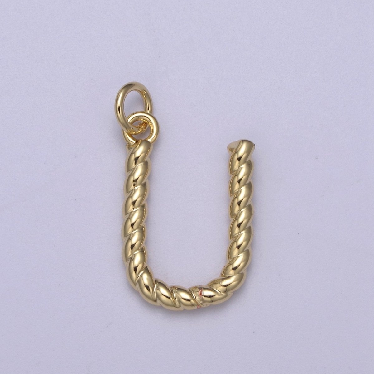 Dainty 14k Gold Filled Tiny Twisted Initial, Letter Alphabet Rope charms Mini Gold Pendant Charm for Personalized Necklace Bracelet Earring Add on M-107-M-133 - DLUXCA