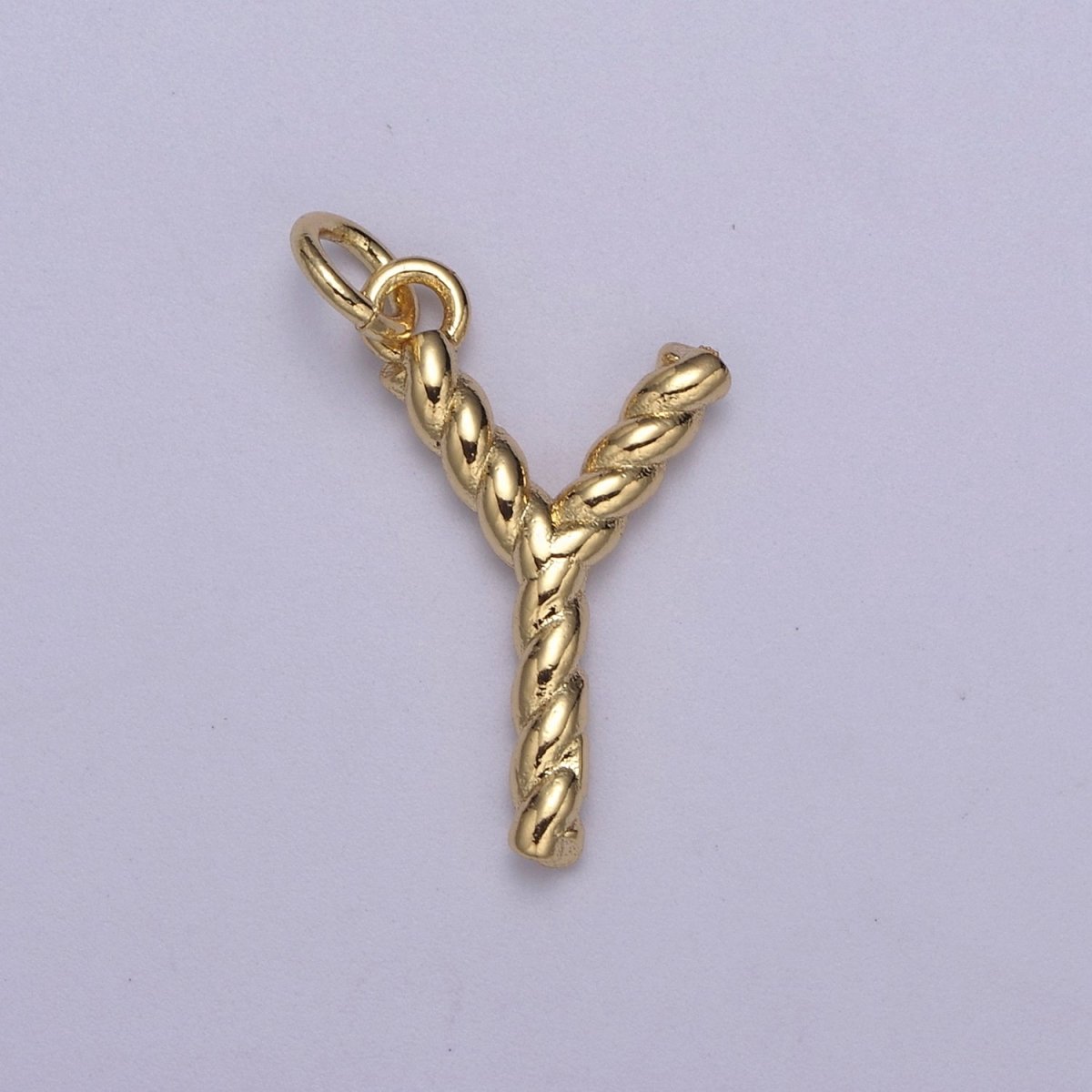 Dainty 14k Gold Filled Tiny Twisted Initial, Letter Alphabet Rope charms Mini Gold Pendant Charm for Personalized Necklace Bracelet Earring Add on M-107-M-133 - DLUXCA