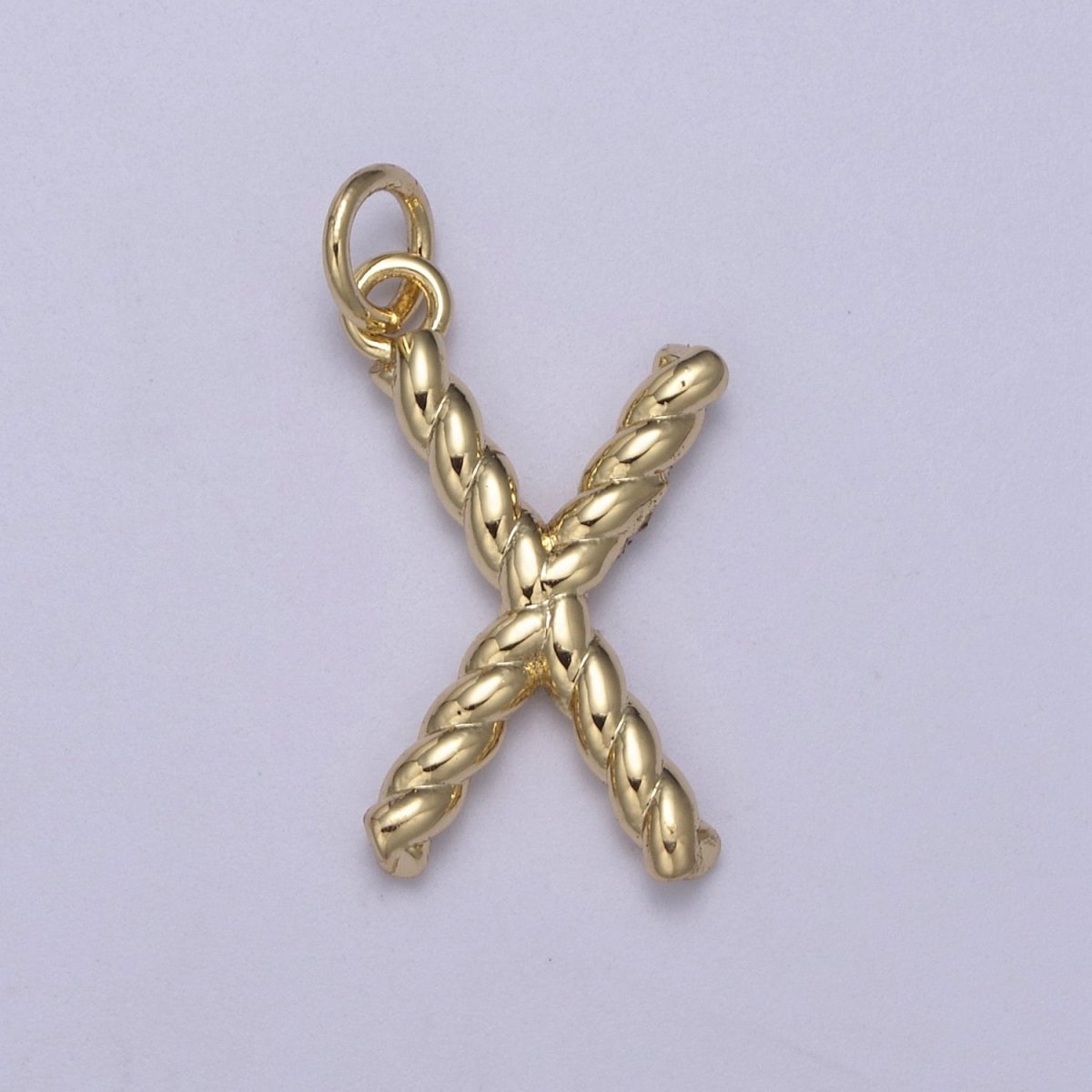 Dainty 14k Gold Filled Tiny Twisted Initial, Letter Alphabet Rope charms Mini Gold Pendant Charm for Personalized Necklace Bracelet Earring Add on M-107-M-133 - DLUXCA