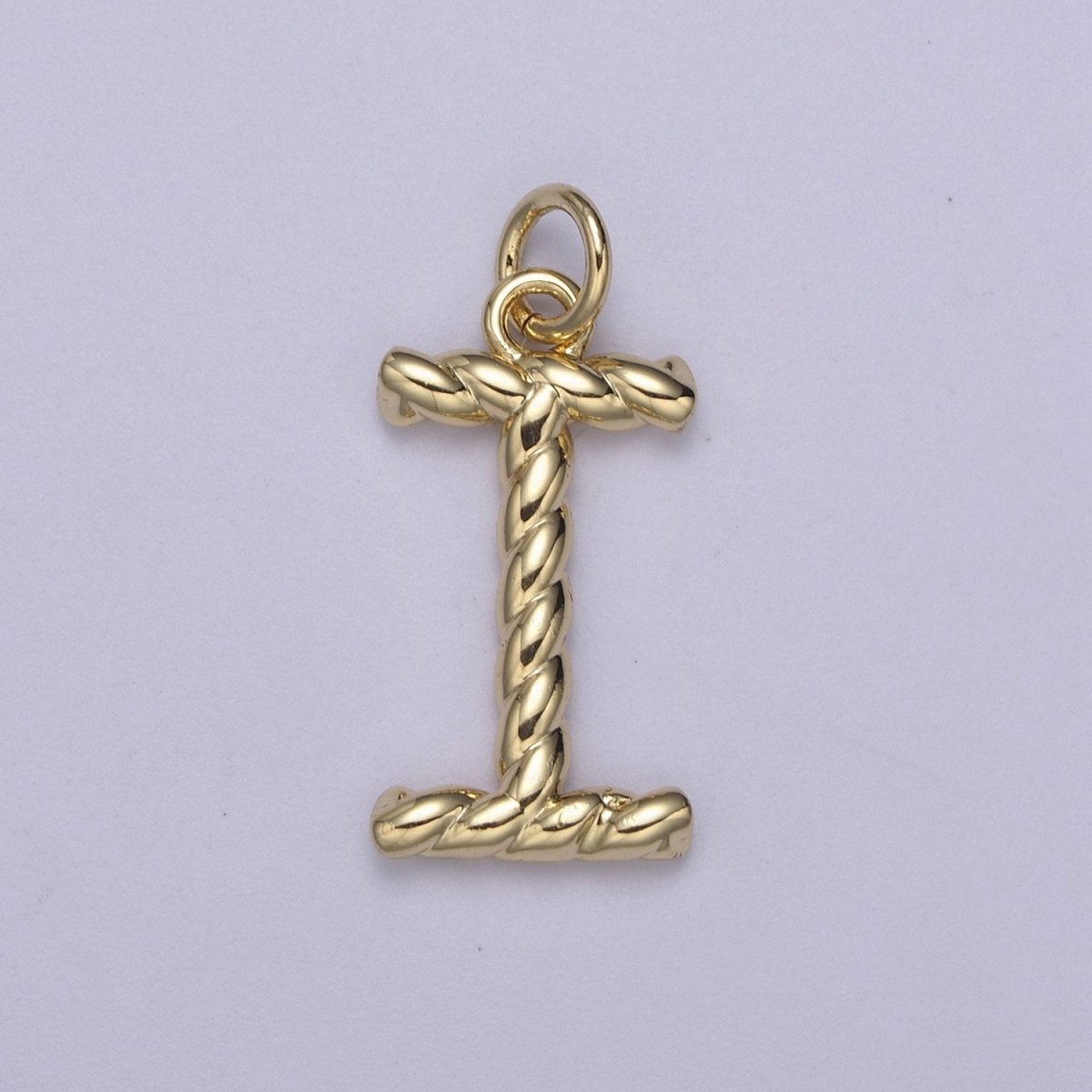 Dainty 14k Gold Filled Tiny Twisted Initial, Letter Alphabet Rope charms Mini Gold Pendant Charm for Personalized Necklace Bracelet Earring Add on M-107-M-133 - DLUXCA