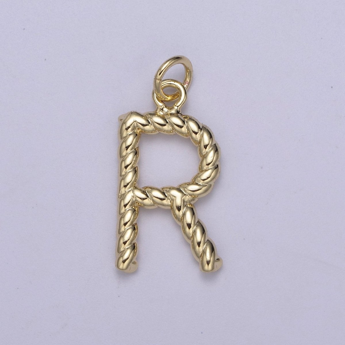Dainty 14k Gold Filled Tiny Twisted Initial, Letter Alphabet Rope charms Mini Gold Pendant Charm for Personalized Necklace Bracelet Earring Add on M-107-M-133 - DLUXCA