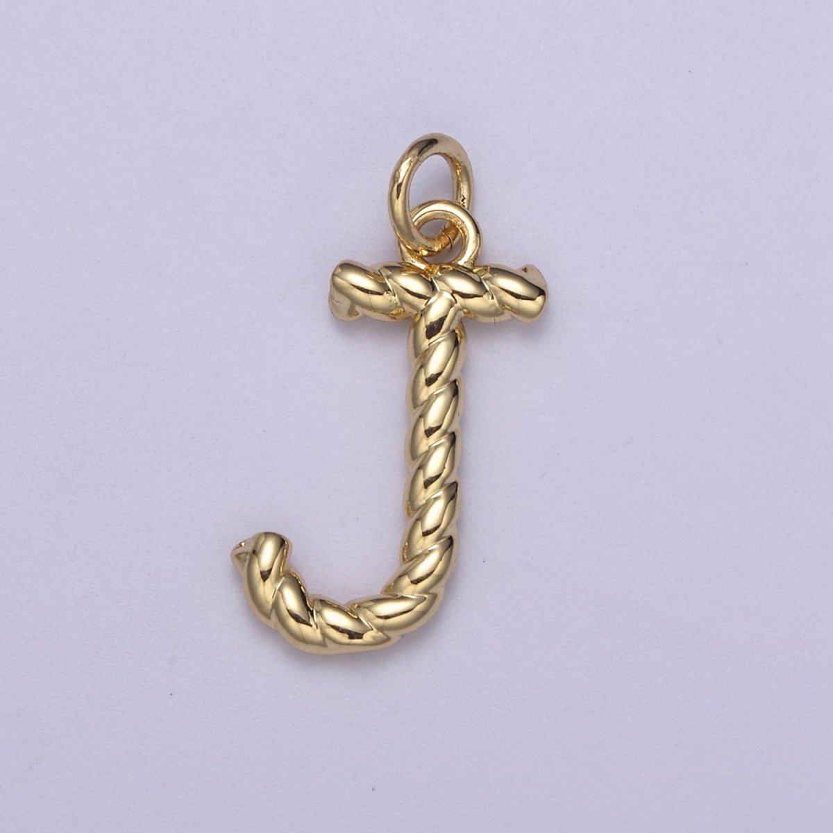 Dainty 14k Gold Filled Tiny Twisted Initial, Letter Alphabet Rope charms Mini Gold Pendant Charm for Personalized Necklace Bracelet Earring Add on M-107-M-133 - DLUXCA