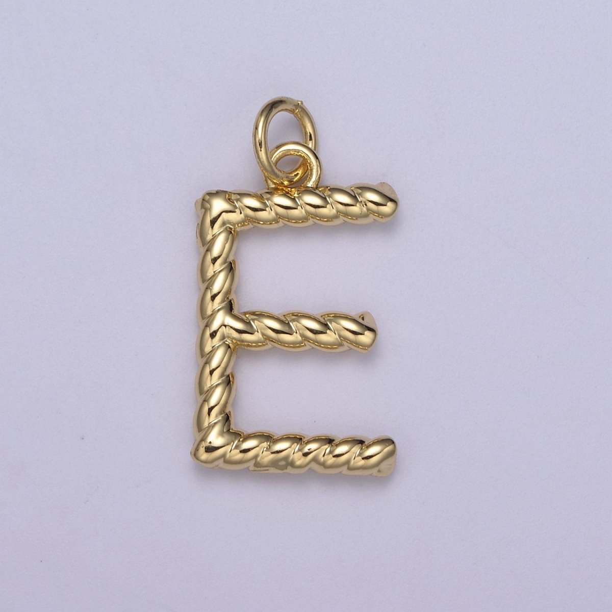 Dainty 14k Gold Filled Tiny Twisted Initial, Letter Alphabet Rope charms Mini Gold Pendant Charm for Personalized Necklace Bracelet Earring Add on M-107-M-133 - DLUXCA