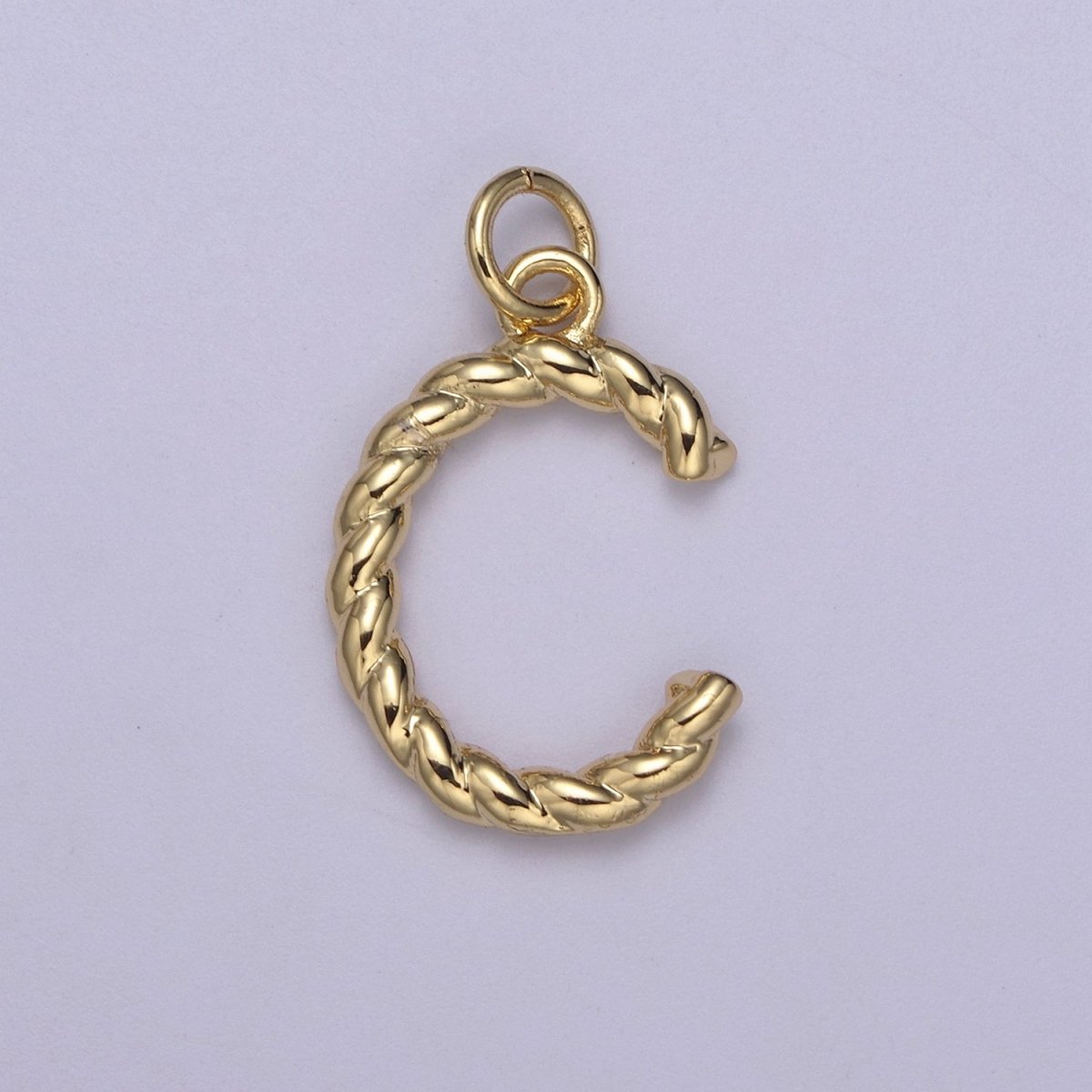 Dainty 14k Gold Filled Tiny Twisted Initial, Letter Alphabet Rope charms Mini Gold Pendant Charm for Personalized Necklace Bracelet Earring Add on M-107-M-133 - DLUXCA