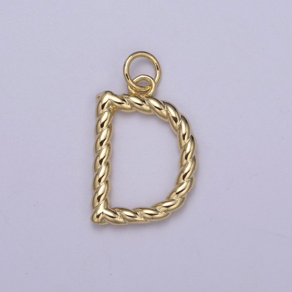 Dainty 14k Gold Filled Tiny Twisted Initial, Letter Alphabet Rope charms Mini Gold Pendant Charm for Personalized Necklace Bracelet Earring Add on M-107-M-133 - DLUXCA
