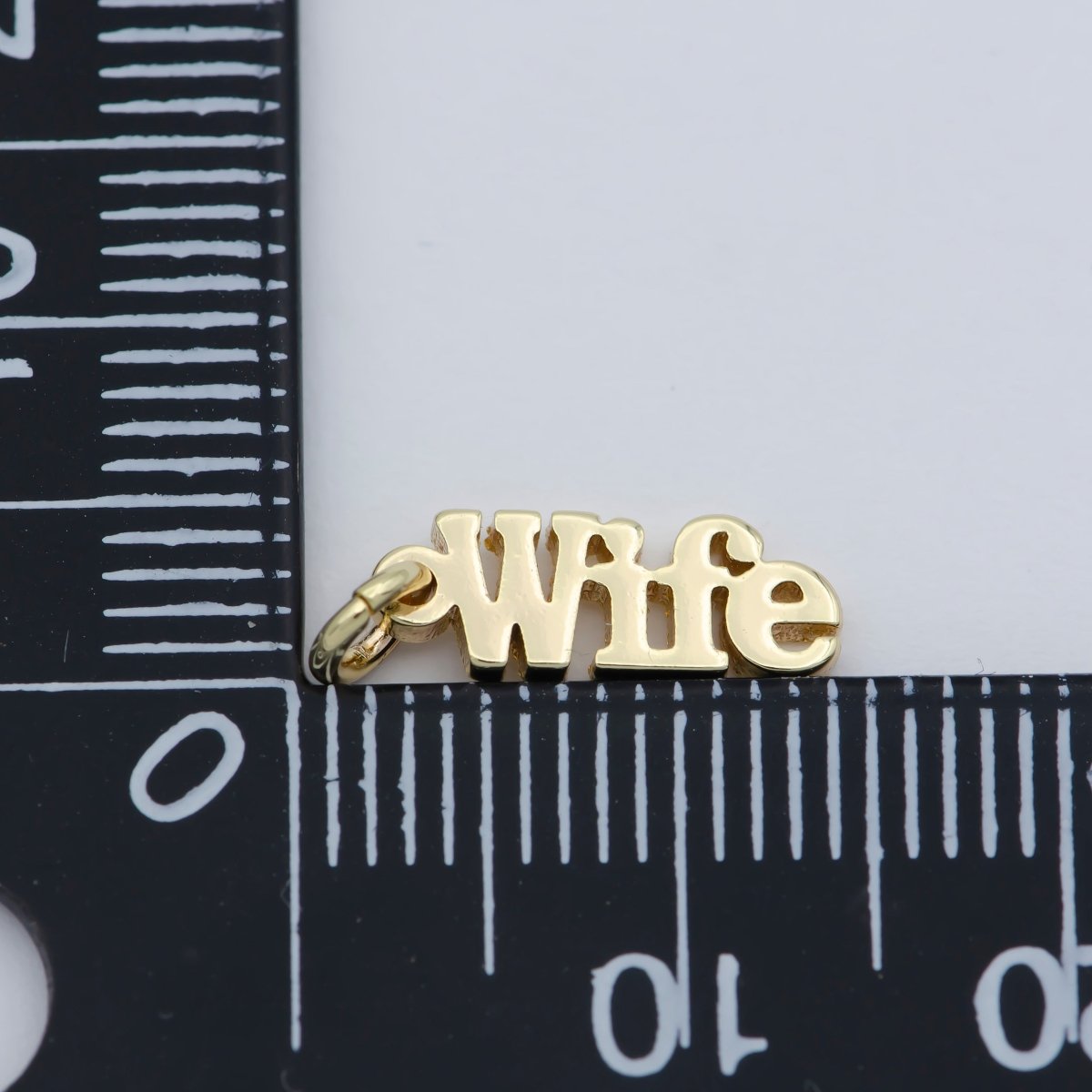Dainty 14k Gold Filled Wife Charm for Bracelet Necklace Earring Component Diy Jewelry Making Supply Word Charm Minimalist Jewelry M-371 - DLUXCA