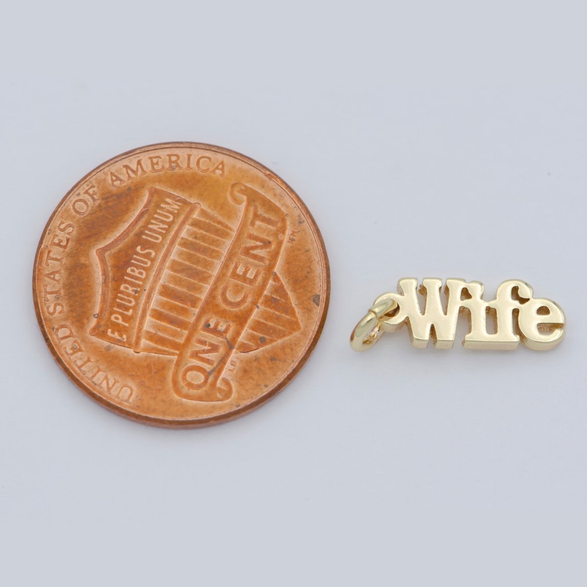 Dainty 14k Gold Filled Wife Charm for Bracelet Necklace Earring Component Diy Jewelry Making Supply Word Charm Minimalist Jewelry M-371 - DLUXCA