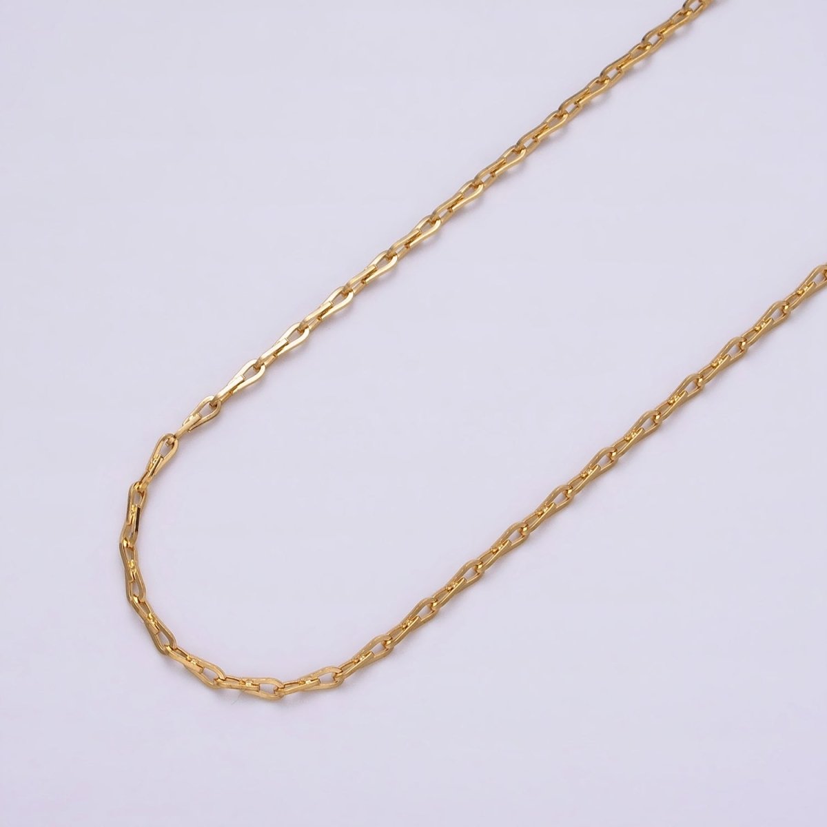 Dainty 16K Gold Filled Ladder Hook Horse Shoe Chain 1.7mm Unfinished chain by Yard Unique Horseshoe Link Chain | ROLL-1267 ROLL-1268 Clearance Pricing - DLUXCA