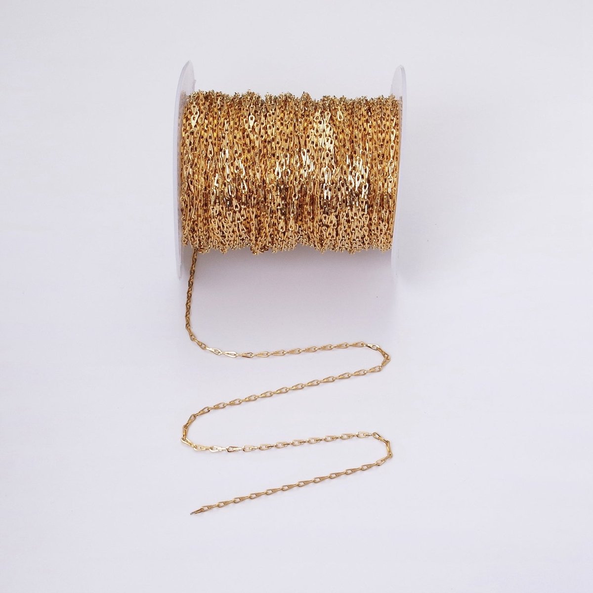 Dainty 16K Gold Filled Ladder Hook Horse Shoe Chain 1.7mm Unfinished chain by Yard Unique Horseshoe Link Chain | ROLL-1267 ROLL-1268 Clearance Pricing - DLUXCA