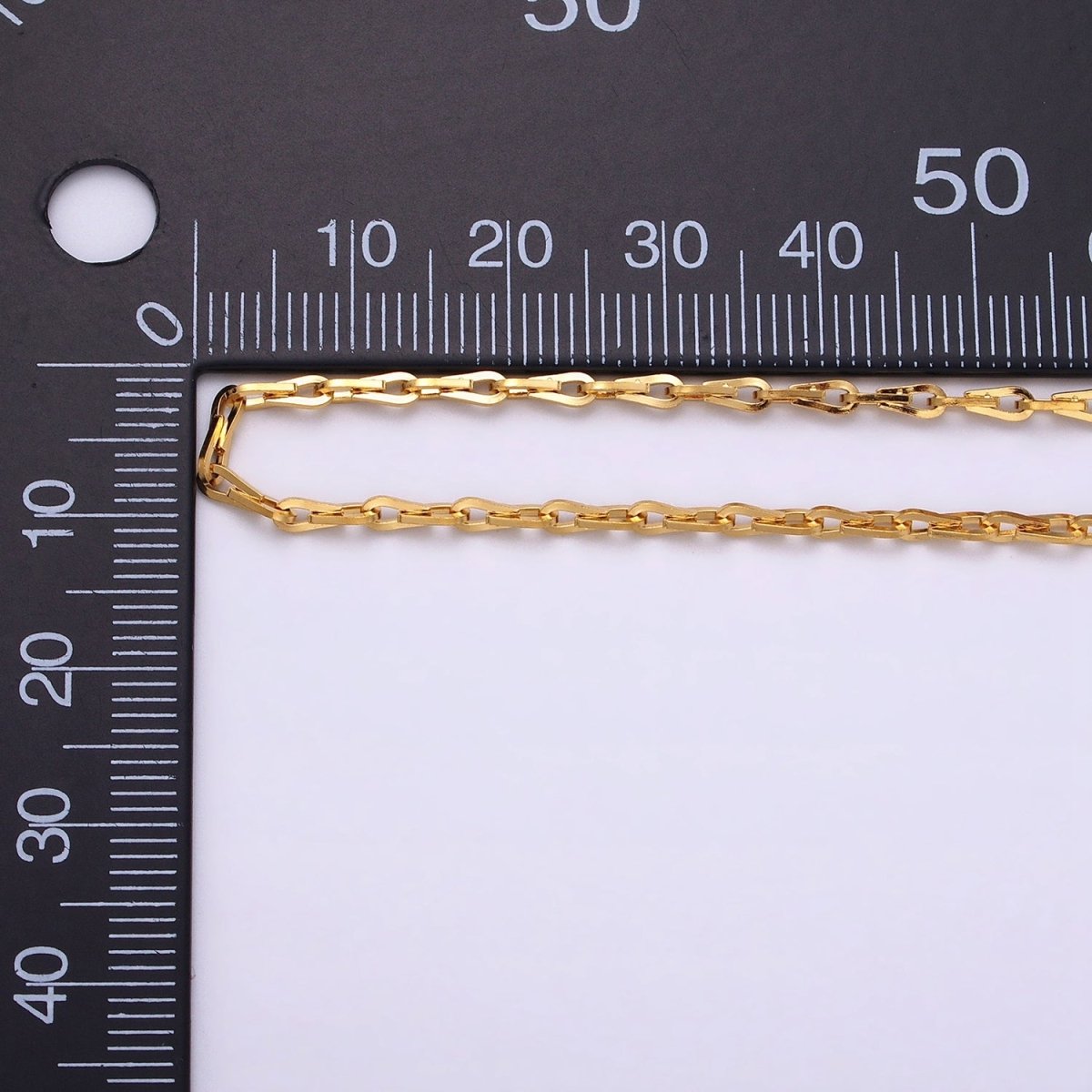 Dainty 16K Gold Filled Ladder Hook Horse Shoe Chain 2.1mm Unfinished chain by Yard Unique Horseshoe Link Chain | ROLL-1265 ROLL-1266 Clearance Pricing - DLUXCA