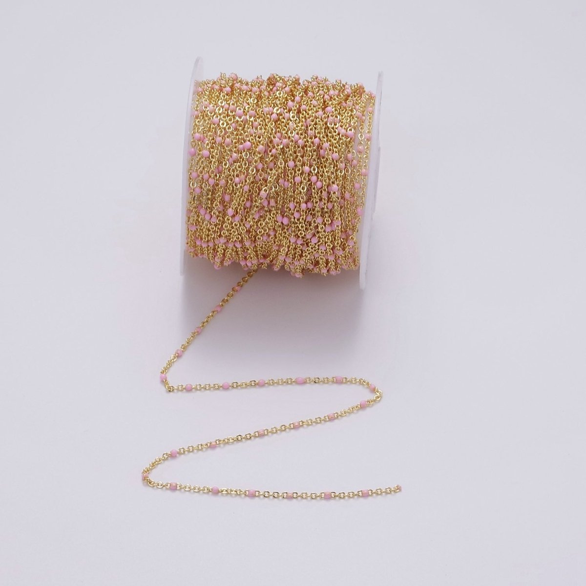 Dainty 16k Gold Filled Satellite Enamel Chain By the Yard Wholesale Unfinished Chain by Yard for Bracelet Necklace Minimalist Jewelry | ROLL-1391 ROLL-1392 ROLL-1393 ROLL-1408 - DLUXCA