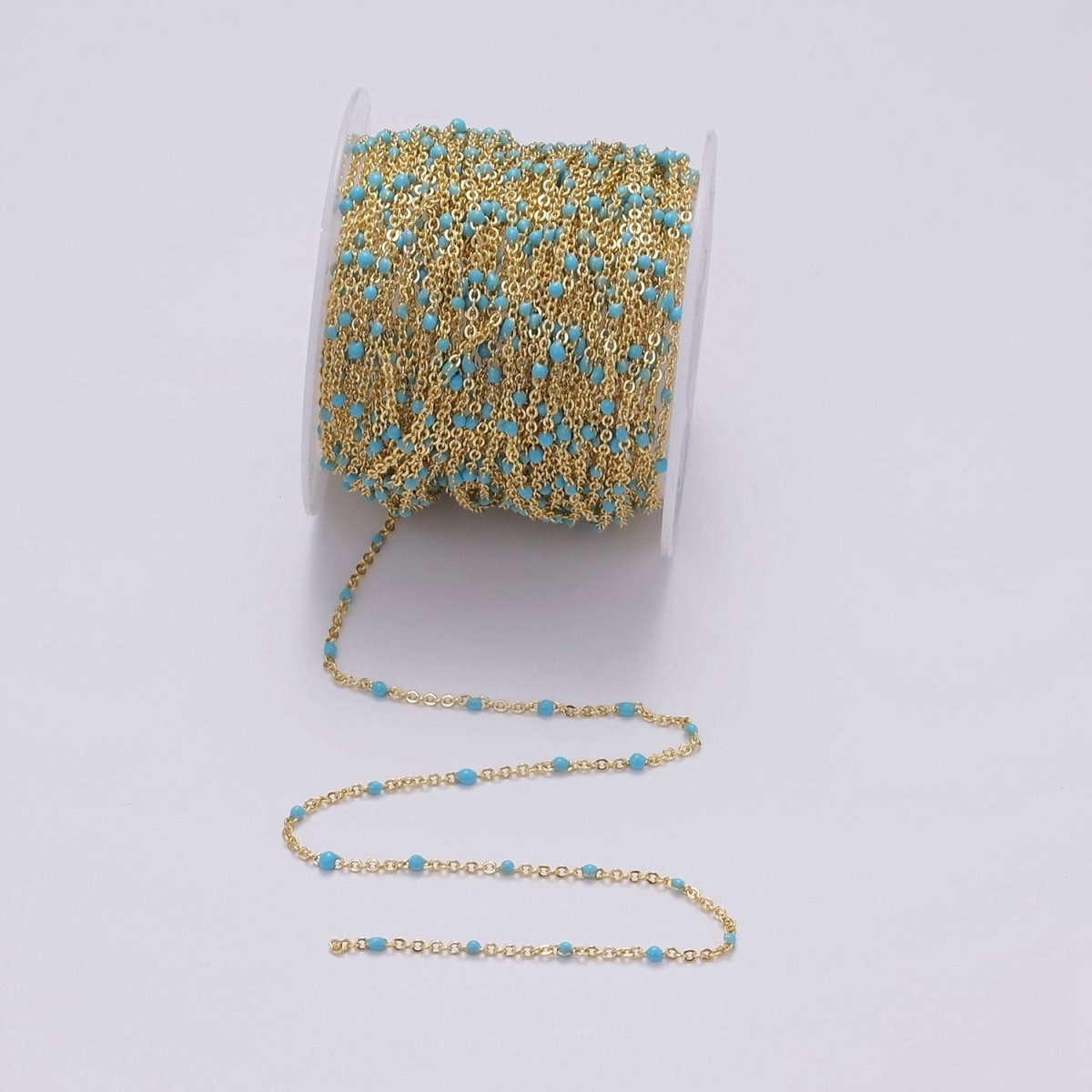 Dainty 16k Gold Filled Satellite Enamel Chain By the Yard Wholesale Unfinished Chain by Yard for Bracelet Necklace Minimalist Jewelry | ROLL-1391 ROLL-1392 ROLL-1393 ROLL-1408 - DLUXCA