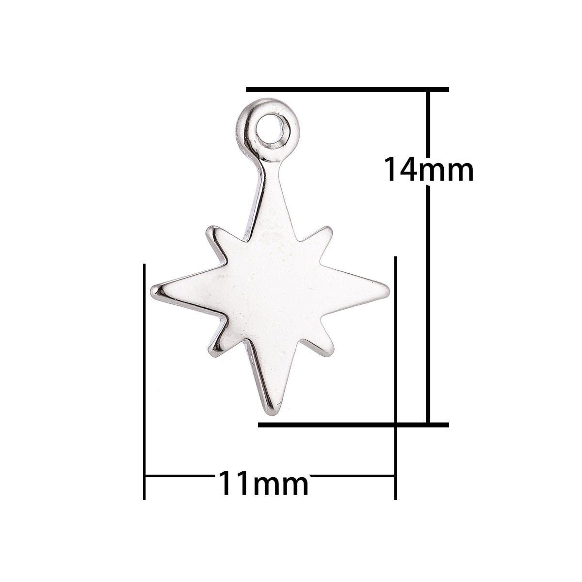 Dainty 18K Gold Fileld Star Burst North Star Sky, Wish Layer Necklace Pendant Charm Bead Earring Finding for Jewelry Making C-126 - DLUXCA