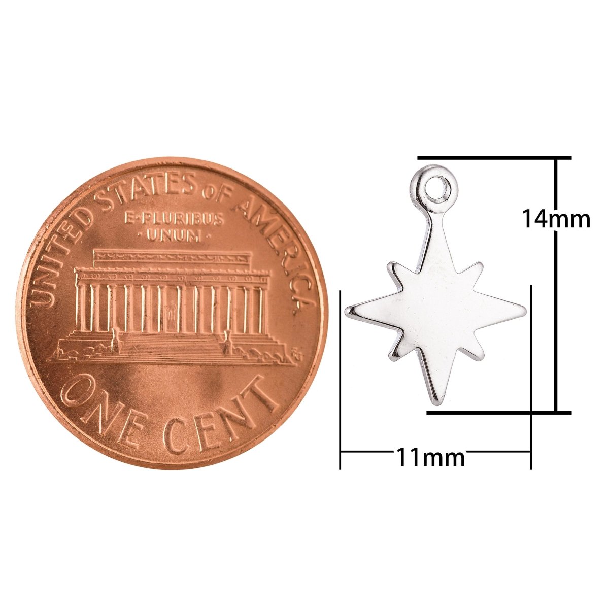 Dainty 18K Gold Fileld Star Burst North Star Sky, Wish Layer Necklace Pendant Charm Bead Earring Finding for Jewelry Making C-126 - DLUXCA