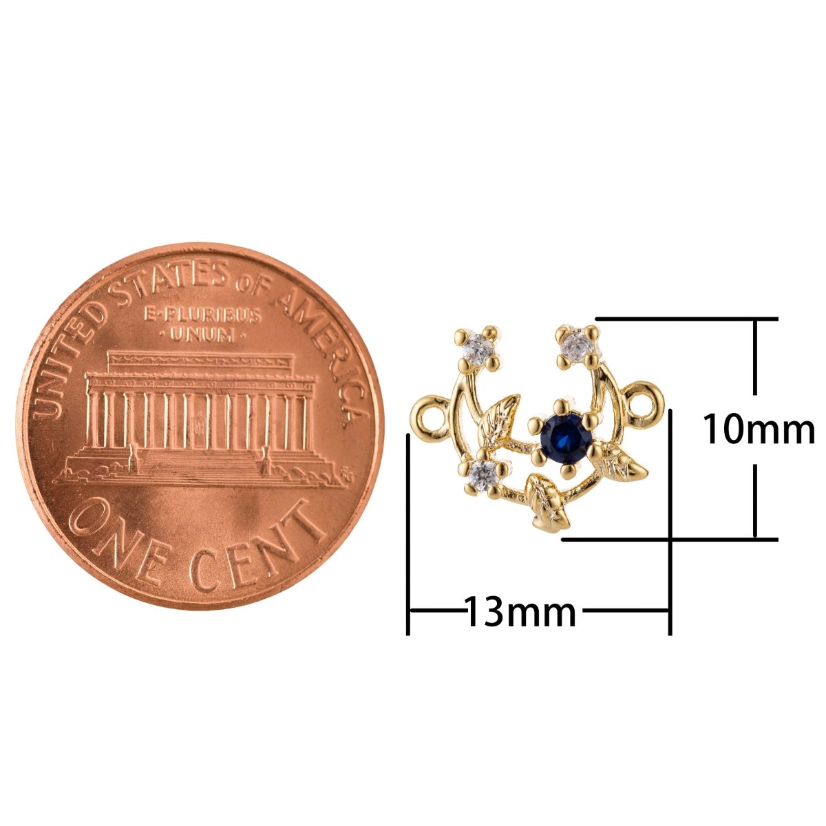 Dainty 18k Gold Filled Connector Micro Pave Moon Bracelet Connector Earring Crescent Moon Charm Connector Necklace Connector F-776 - DLUXCA