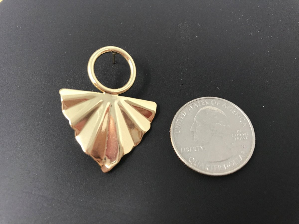 Dainty 18k Gold Filled Earrings Post with Links and Loop, Stud Earrings, Geometric Earring Findings for Jewelry Making Supplies K-009 - DLUXCA