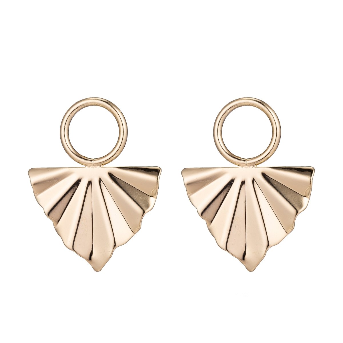 Dainty 18k Gold Filled Earrings Post with Links and Loop, Stud Earrings, Geometric Earring Findings for Jewelry Making Supplies K-009 - DLUXCA