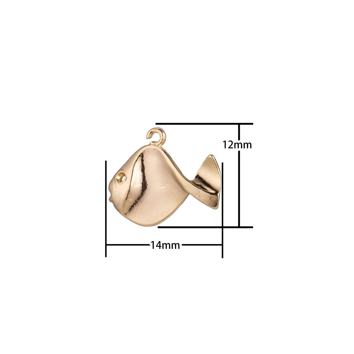 Dainty 18k Gold Filled Fish Charm for Bracelet Necklace Pendant Earring Golden Cute Goldfish Animal Lover Findings for Jewelry Making C-329 - DLUXCA