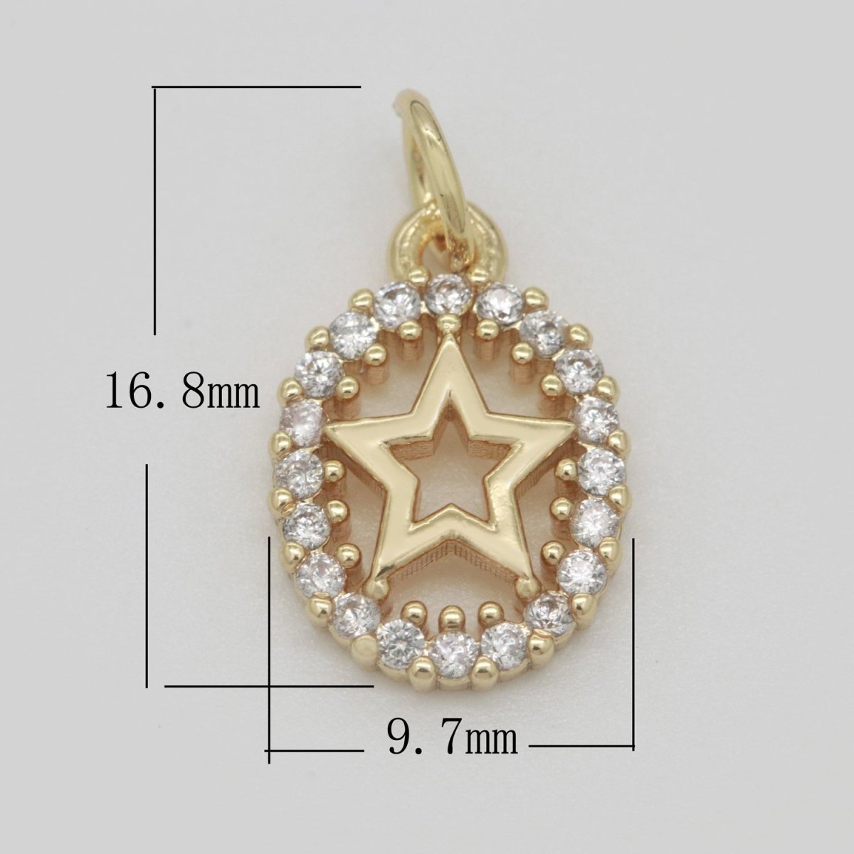 Dainty 18k Gold Filled Hamsa Hand / Evil Eye / Star Charm Micro Pave Mini Medallion Pendant for bracelet necklace earring Minimalist Jewelry M-750 - M-752 - DLUXCA