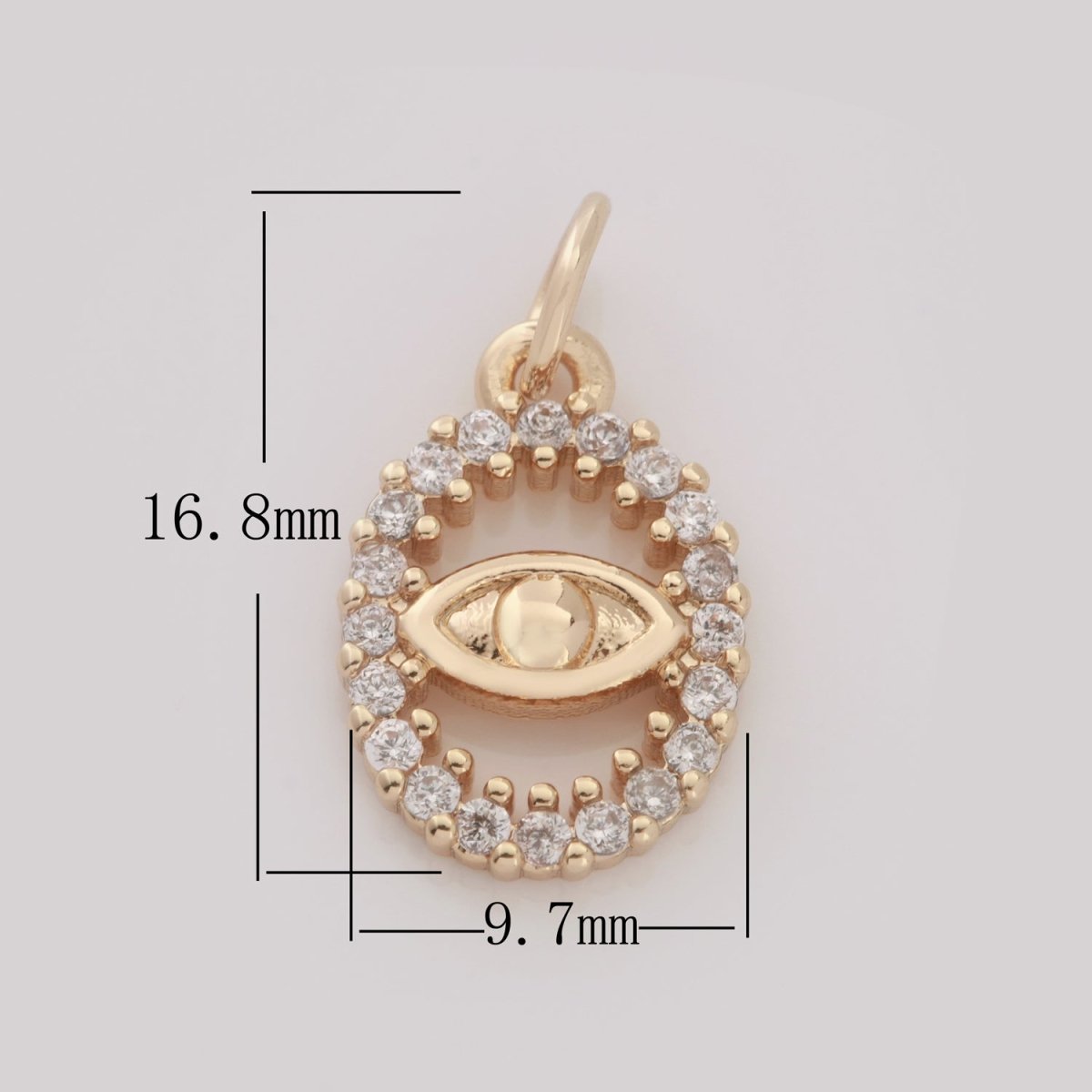 Dainty 18k Gold Filled Hamsa Hand / Evil Eye / Star Charm Micro Pave Mini Medallion Pendant for bracelet necklace earring Minimalist Jewelry M-750 - M-752 - DLUXCA