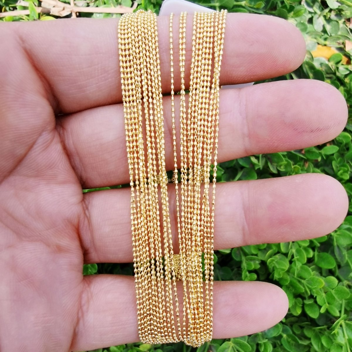 Dainty 1mm Round Beaded 23.5 Inches Layering Chain Necklace | WA-204 Clearance Pricing - DLUXCA