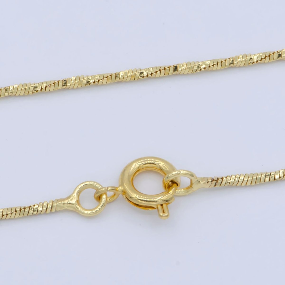 Dainty 1mm Twisted Omega Snake 18 Inch Layering Chain Necklace | WA-198 Clearance Pricing - DLUXCA