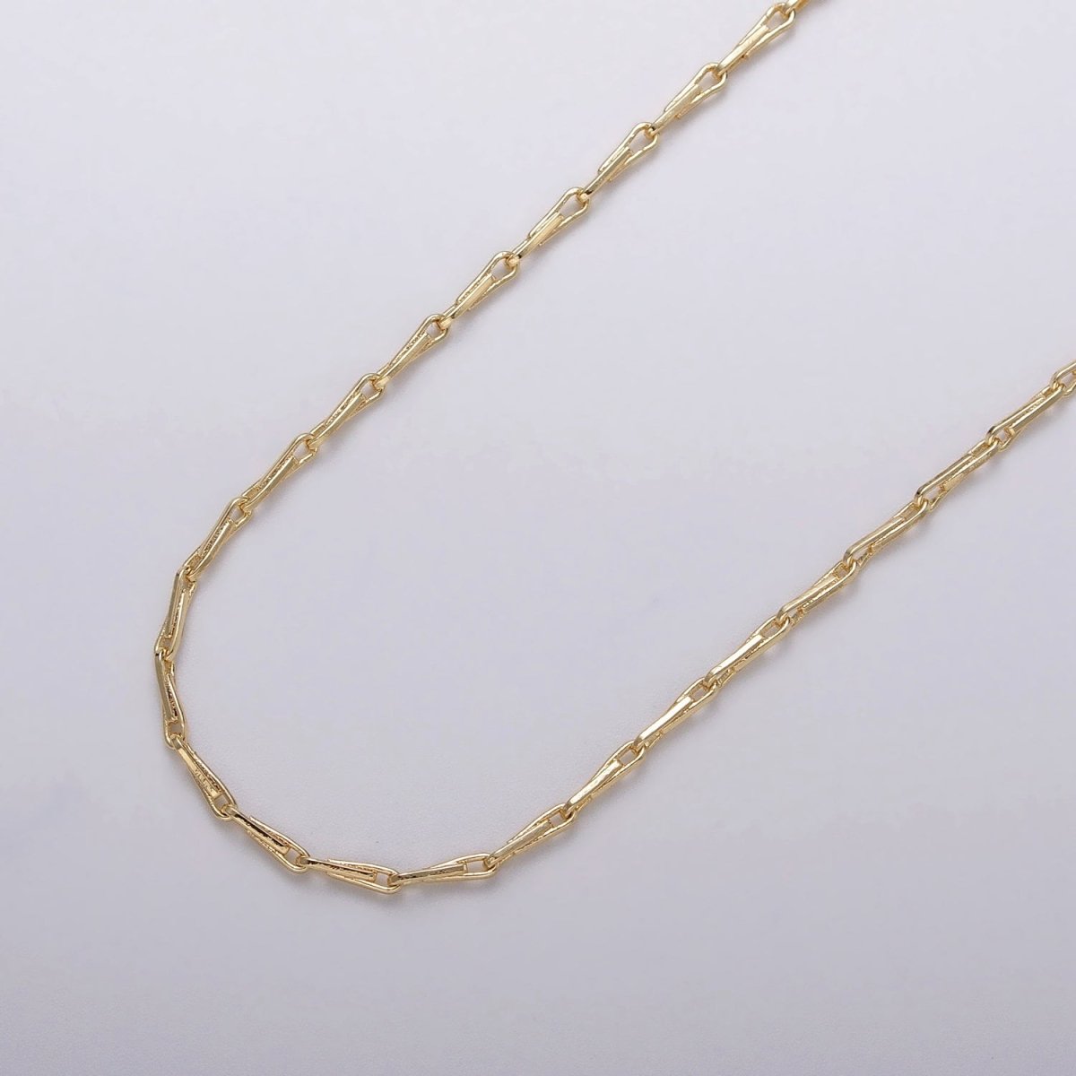 Dainty 24K Gold Filled 1.5mm Barleycorn Unfinished Chain by Yard in Gold & Silver | ROLL-1060, ROLL-1088 Clearance Pricing - DLUXCA