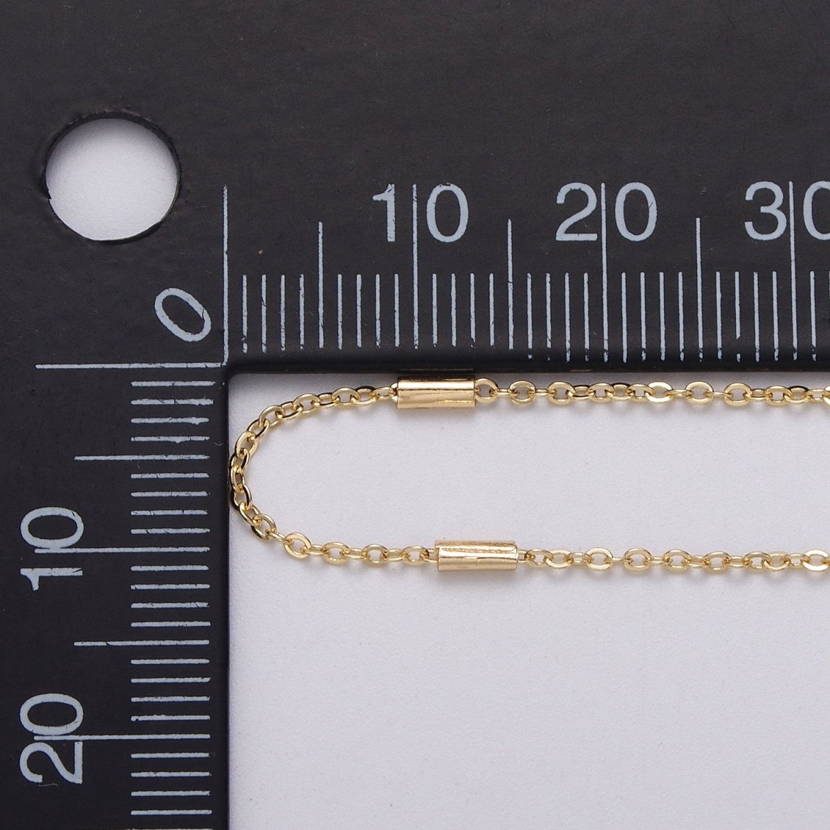 Dainty 24K Gold Filled 1.5mm Unique Cable Tube Unfinished Chain by Yard in Gold & Silver | ROLL-1035, ROLL-1090 Clearance Pricing - DLUXCA