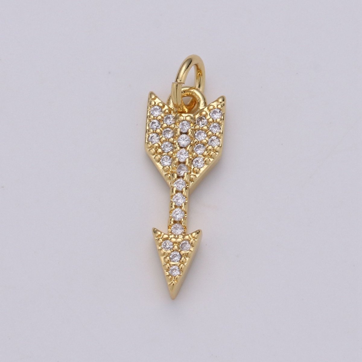 Dainty 24k Gold Filled Arrow Charm Mini Arrow Pendant Micro Pave Charm for Bracelet Earring Necklace Making D-476 D-477 - DLUXCA