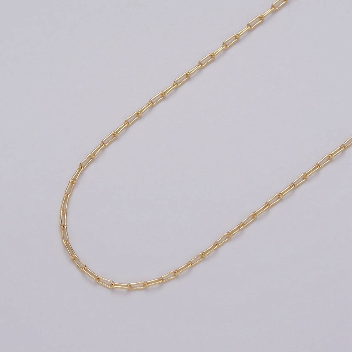 Dainty 24K Gold Filled Boxy Paperclip Unfinished Chain by Yard in Gold & Silver | ROLL-1037, ROLL-1094 Clearance Pricing - DLUXCA