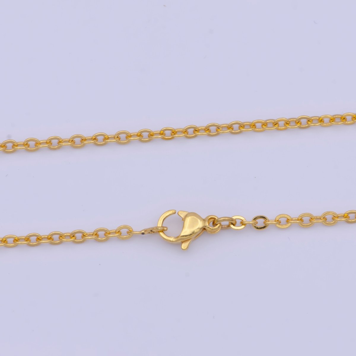 Dainty 24K Gold Filled Cable Chain Necklace Gold Link Chain Necklace Ready to Wear 17.5 Inch | WA-1145 Clearance Pricing - DLUXCA