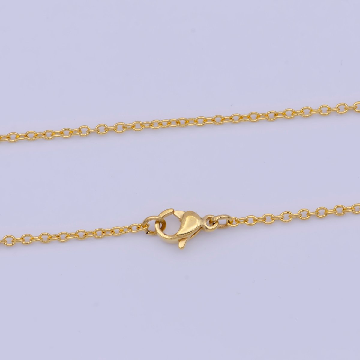 Dainty 24K Gold Filled Cable Chain Necklace Gold Link Chain Necklace Ready to Wear 17.5 Inch | WA-1148 Clearance Pricing - DLUXCA