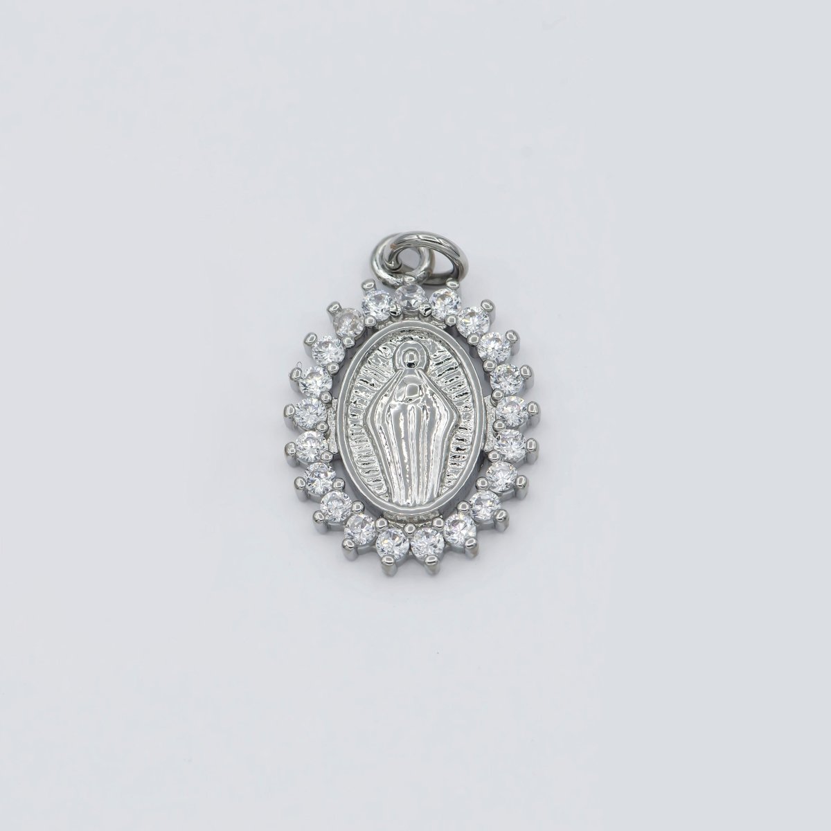 Dainty 24K Gold Filled Delicate Virgin Mother Mary Cubic Zirconia Bracelet Necklace Pendant Earring Charm Gift for Woman Jewelry Making, Gold Silver Miraculous Lady M-585 -M-592 - DLUXCA