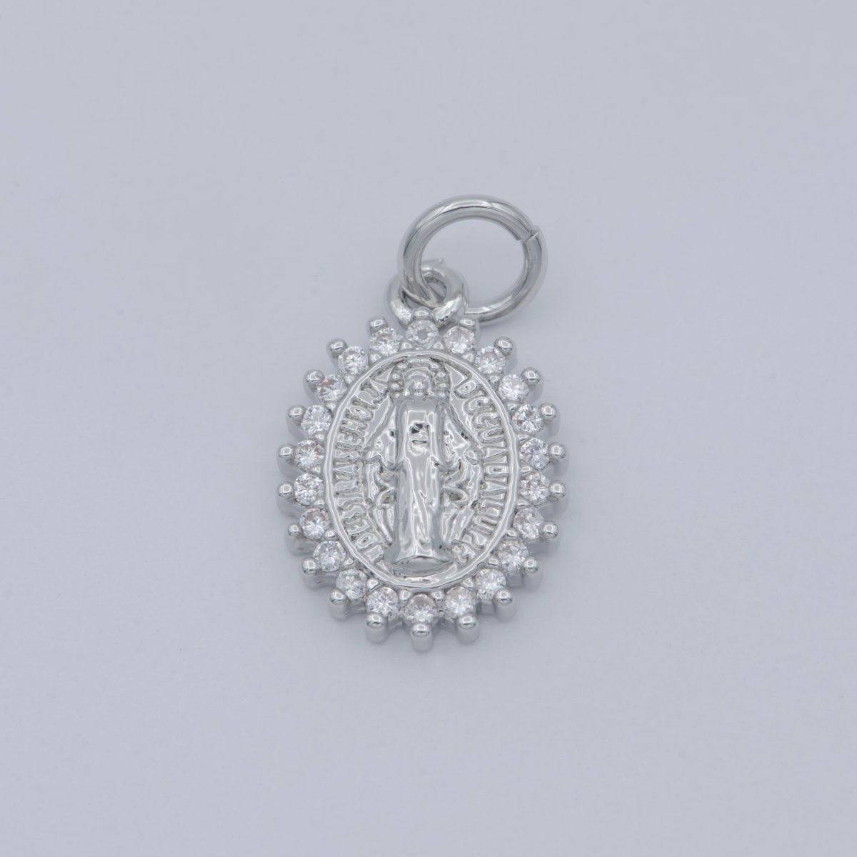 Dainty 24K Gold Filled Delicate Virgin Mother Mary Cubic Zirconia Bracelet Necklace Pendant Earring Charm Gift for Woman Jewelry Making, Gold Silver Miraculous Lady M-585 -M-592 - DLUXCA