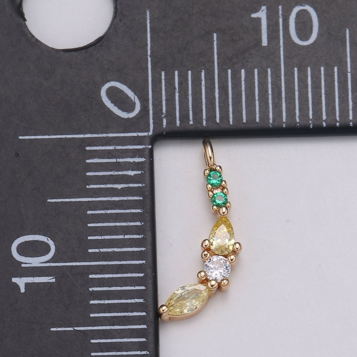 Dainty 24K Gold Filled Green and Yellow Banana Charm Fruit Foodie Jewelry E-182 - DLUXCA