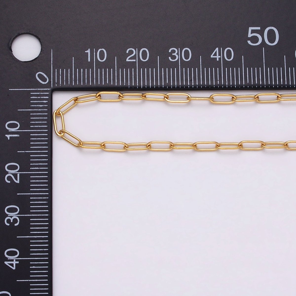 Dainty 24k Gold Filled PaperClip Chain 2.3mm Width Unfinished Chain by Yard | ROLL-1269 ROLL-1270 Clearance Pricing - DLUXCA