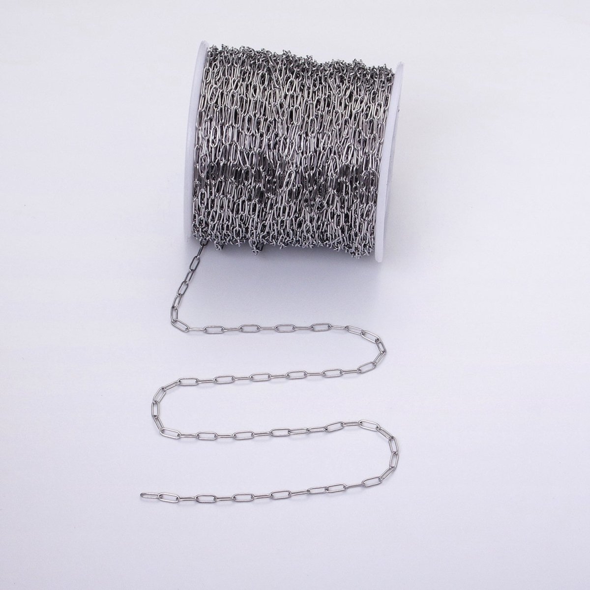 Dainty 24k Gold Filled PaperClip Chain 2.3mm Width Unfinished Chain by Yard | ROLL-1269 ROLL-1270 Clearance Pricing - DLUXCA