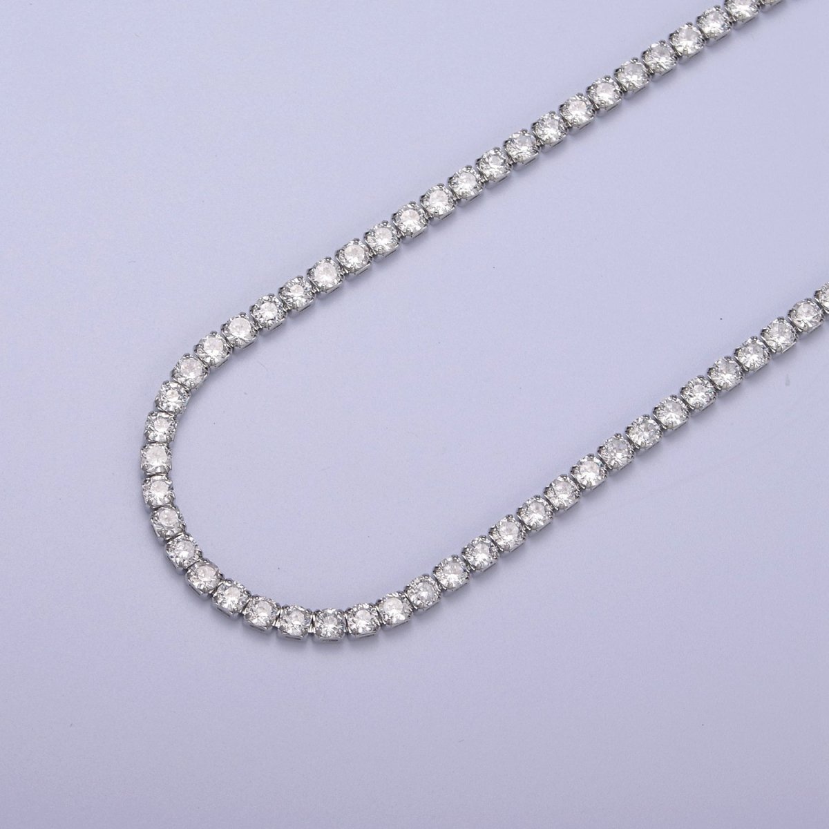 Dainty 3mm Tennis Chain with Crystal Cubic Zirconia CZ, Diamond Unfinished Chain For Necklace Bracelet Anklet Making, Jewelry Supply Component | ROLL-658, ROLL-659 Clearance Pricing - DLUXCA