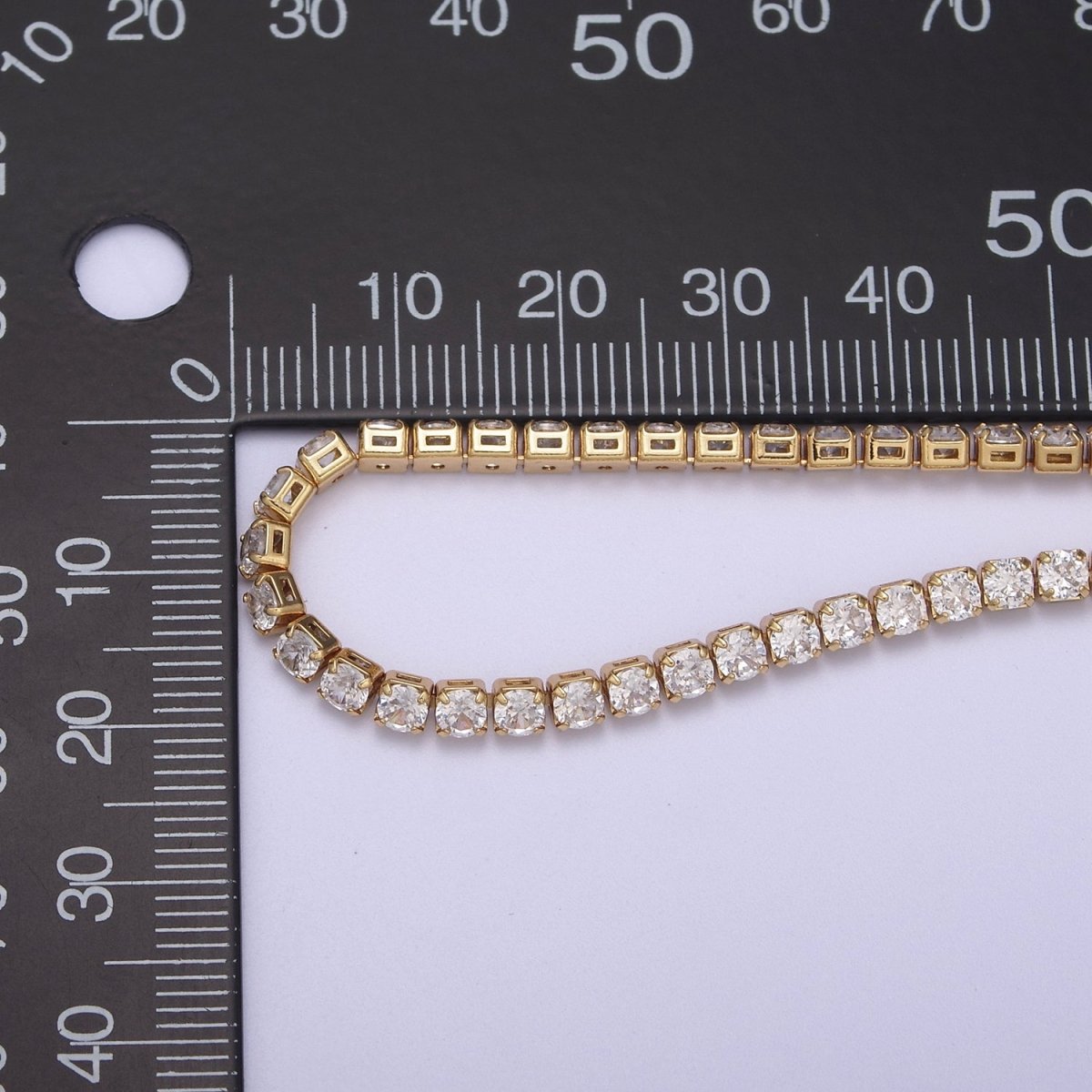 Dainty 3mm Tennis Chain with Crystal Cubic Zirconia CZ, Diamond Unfinished Chain For Necklace Bracelet Anklet Making, Jewelry Supply Component | ROLL-658, ROLL-659 Clearance Pricing - DLUXCA