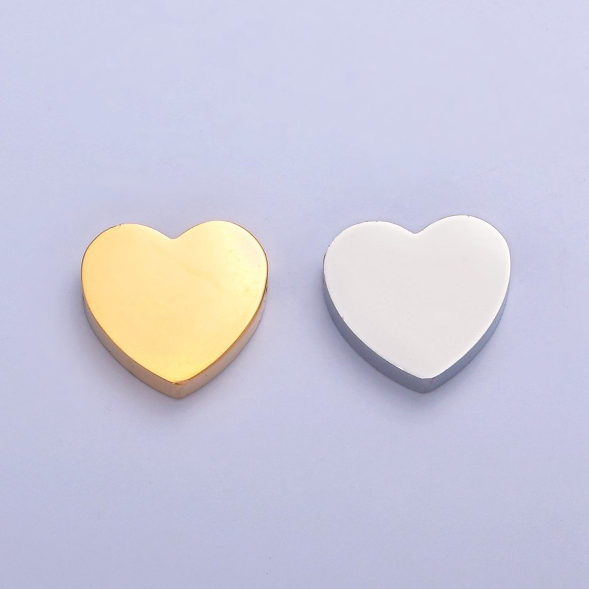 Dainty 9.7x10.6mm Stainless Steel Heart Bead, Jewelry Component For Jewelry Making, W-849 W-850 - DLUXCA