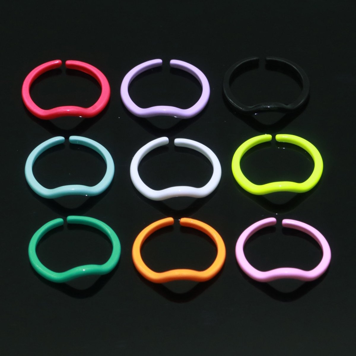 Dainty Acrylic Ring Set - Fashion Resin Acrylic Ring set - Funky Rings - Gift for Her Everyday Y2K Jewelry - DLUXCA