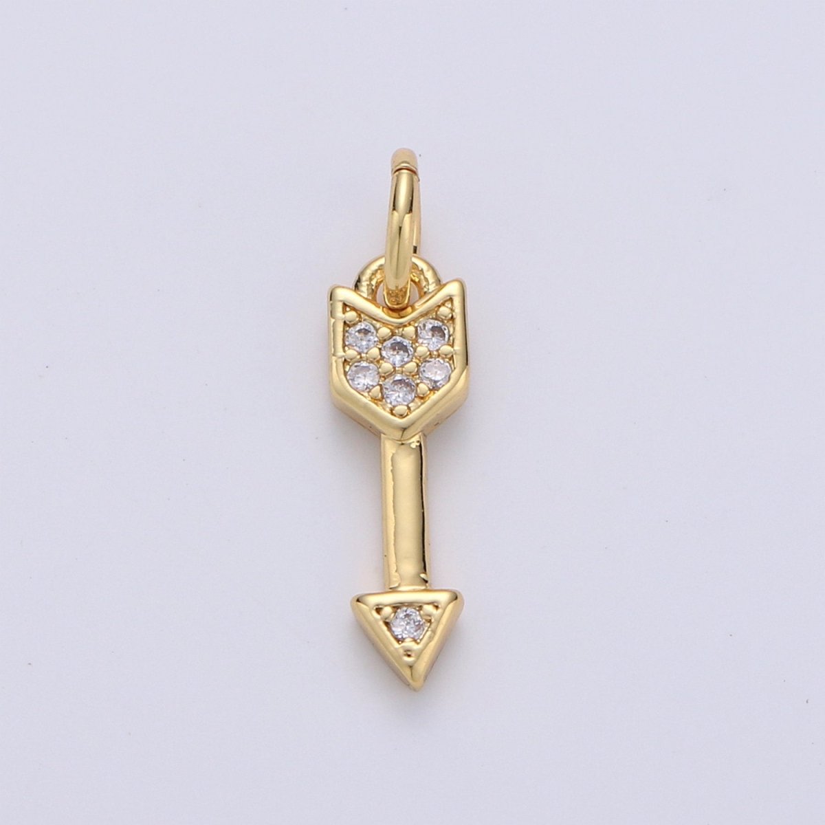 Dainty arrow Charm CZ Micro Pave 18x5mm Gold Arrow Pendant Lead Free for Necklace Earring Bracelet Component D-321 - DLUXCA