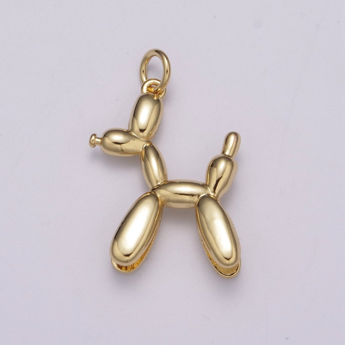 Dainty Balloon Dog Charm - 14K Gold Filled puppy pendant, fun whimsical 3D pet animal lover, poodle Pendant M-862 M-863 - DLUXCA