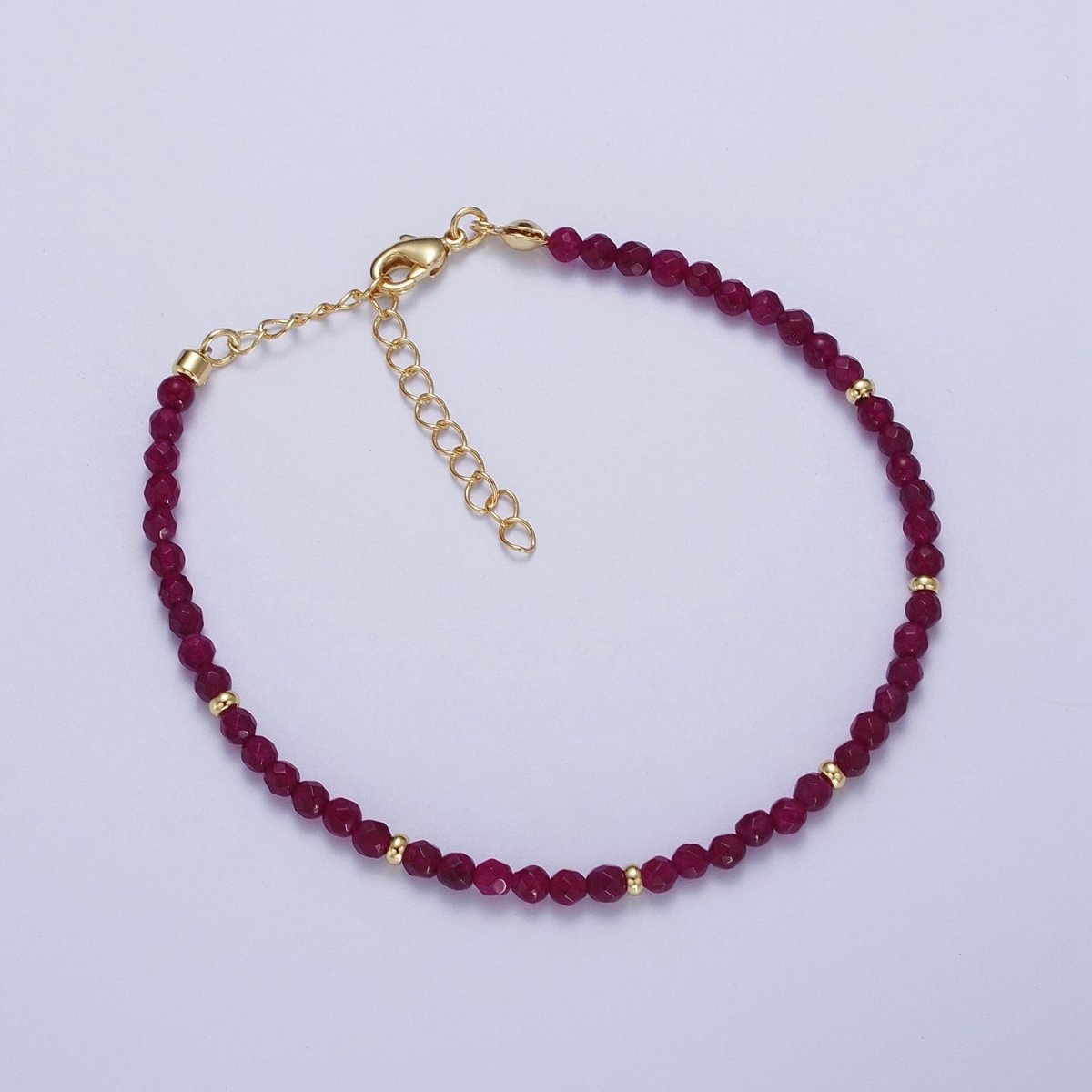 Dainty Beaded Bracelet Tourmaline, Amazonite, Ruby, Amethyst, Moonstone Jewelry Handmade Jewelry | WA-1221 WA-1222 WA-1238 WA-1239 WA-1240 Clearance Pricing - DLUXCA