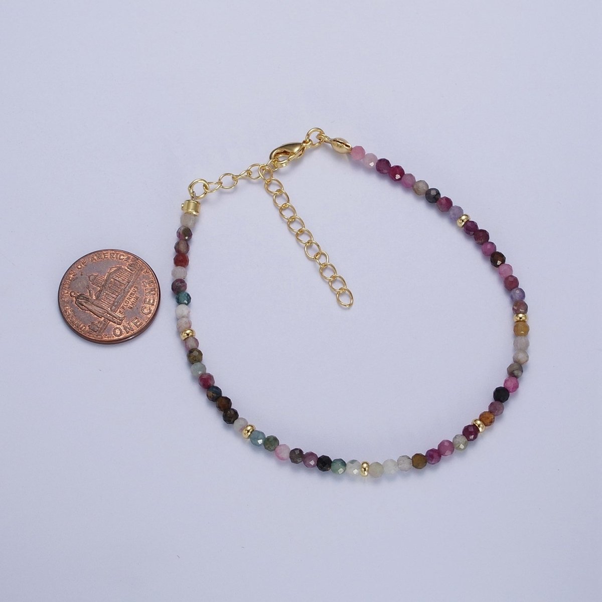 Dainty Beaded Bracelet Tourmaline, Amazonite, Ruby, Amethyst, Moonstone Jewelry Handmade Jewelry | WA-1221 WA-1222 WA-1238 WA-1239 WA-1240 Clearance Pricing - DLUXCA
