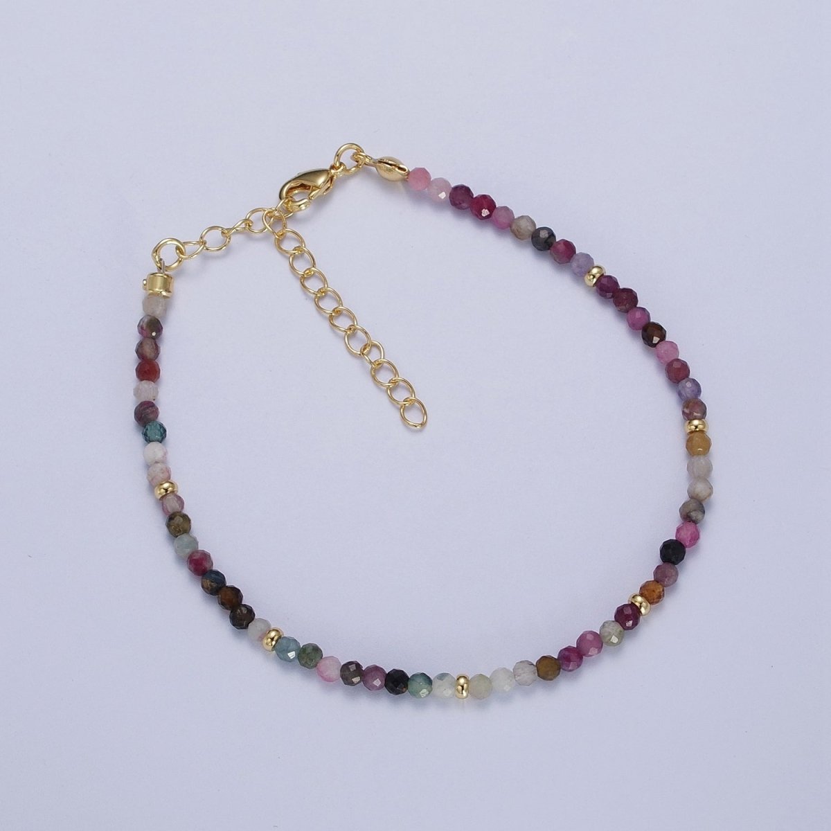 Dainty Beaded Bracelet Tourmaline, Amazonite, Ruby, Amethyst, Moonstone Jewelry Handmade Jewelry | WA-1221 WA-1222 WA-1238 WA-1239 WA-1240 Clearance Pricing - DLUXCA