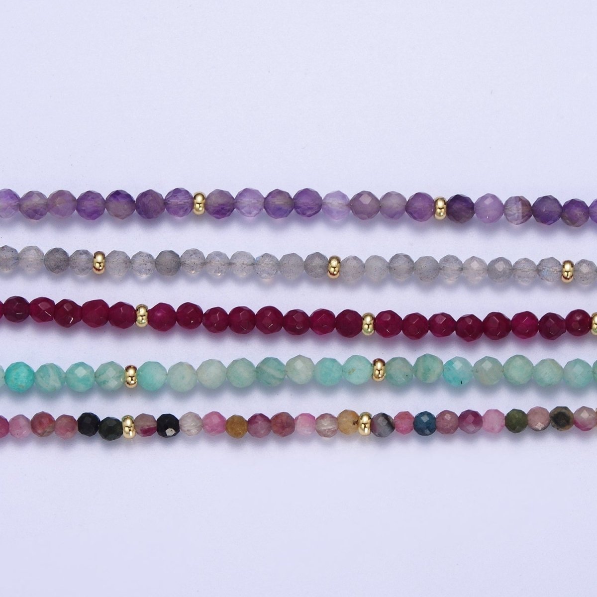 Dainty Beaded Necklace Tourmaline, Amazonite, Ruby, Amethyst, Moonstone Jewelry Handmade Jewelry | WA-1219 WA-1220 WA-1241 WA-1242 WA-1243 Clearance Pricing - DLUXCA