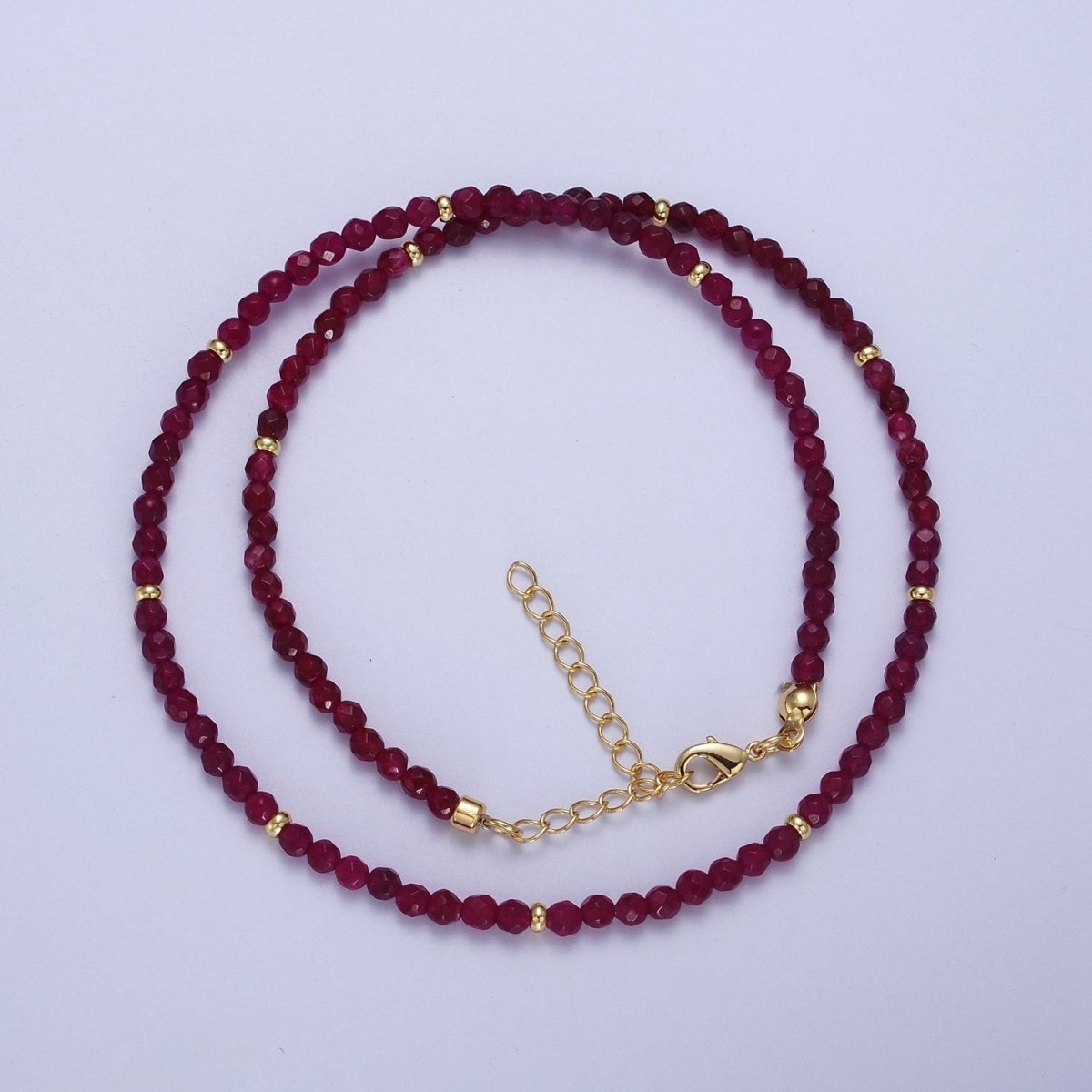Dainty Beaded Necklace Tourmaline, Amazonite, Ruby, Amethyst, Moonstone Jewelry Handmade Jewelry | WA-1219 WA-1220 WA-1241 WA-1242 WA-1243 Clearance Pricing - DLUXCA